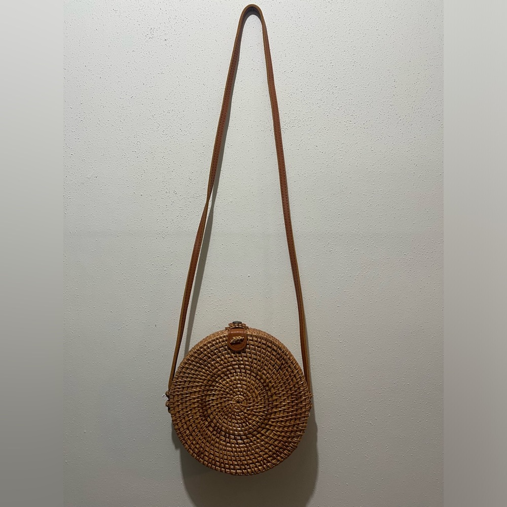 Rattan woven purse